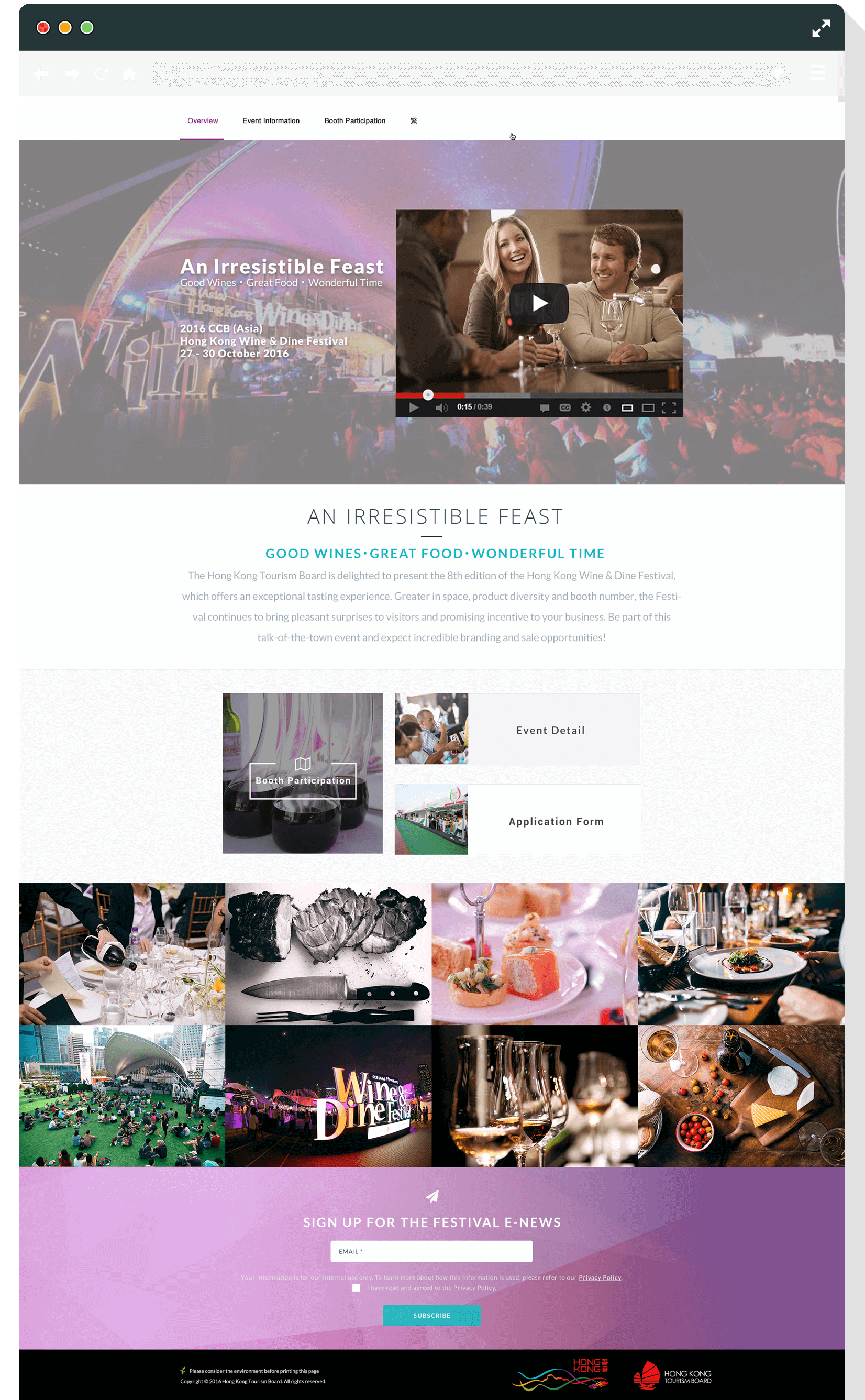Hong Kong Wine And Dine Festival Website Homepage